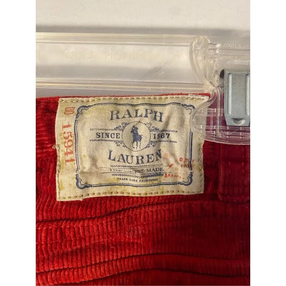 Ralph Lauren toddler girls corduroy red snap back pocket skirt 6
